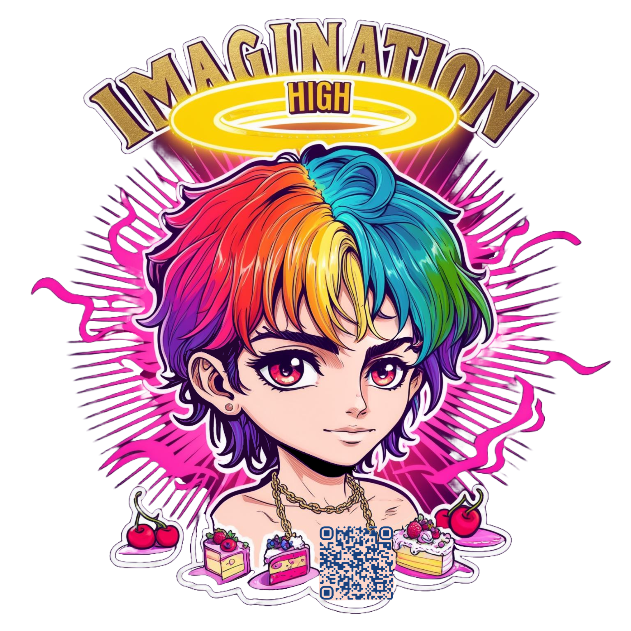 Imagination High Sticker Design